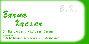 barna kacser business card